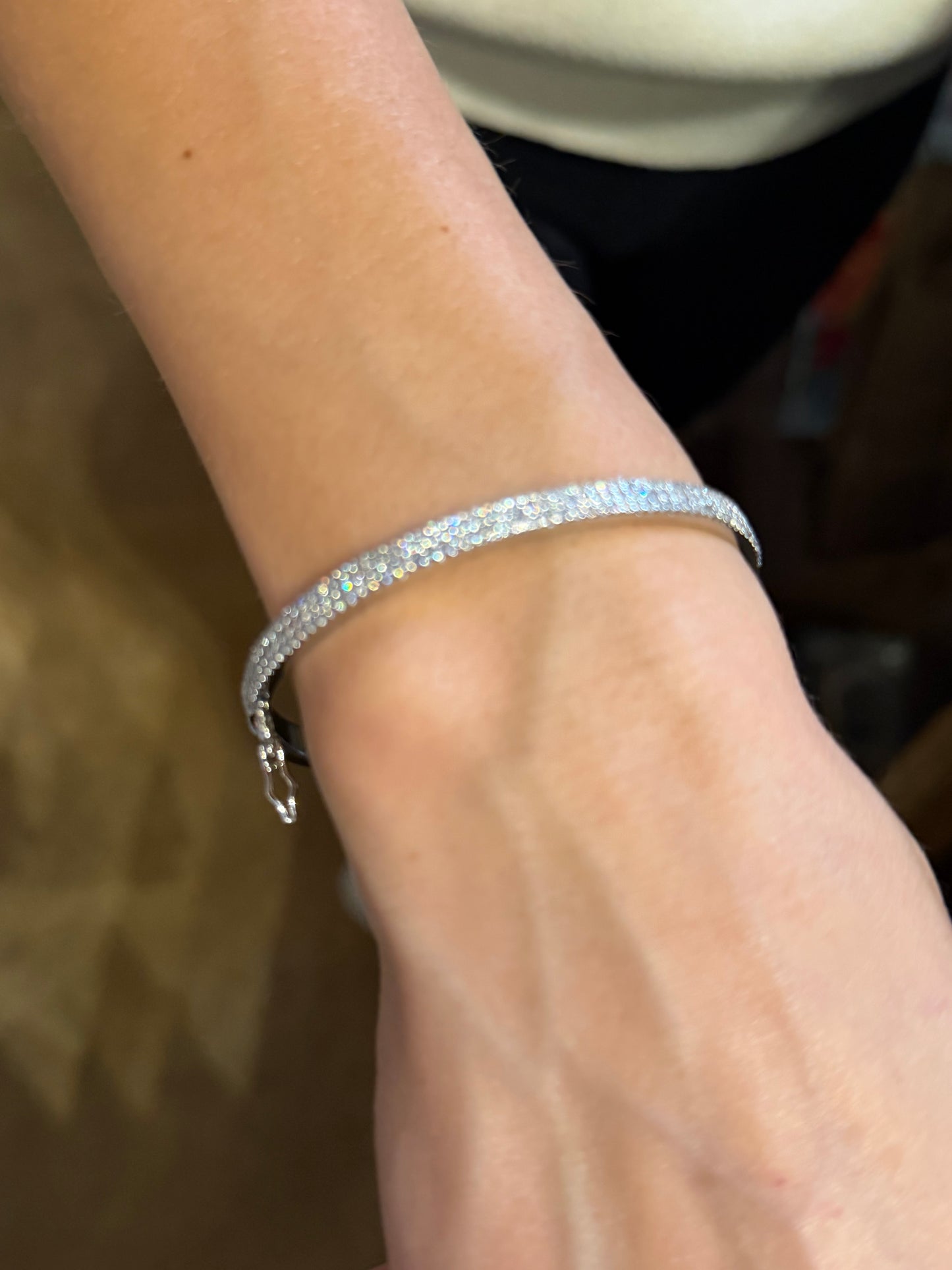Cubic Zirconia Bangle - Silver