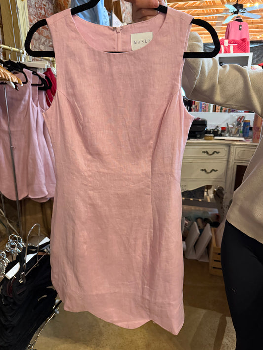 Pink Scallop Mini Dress
