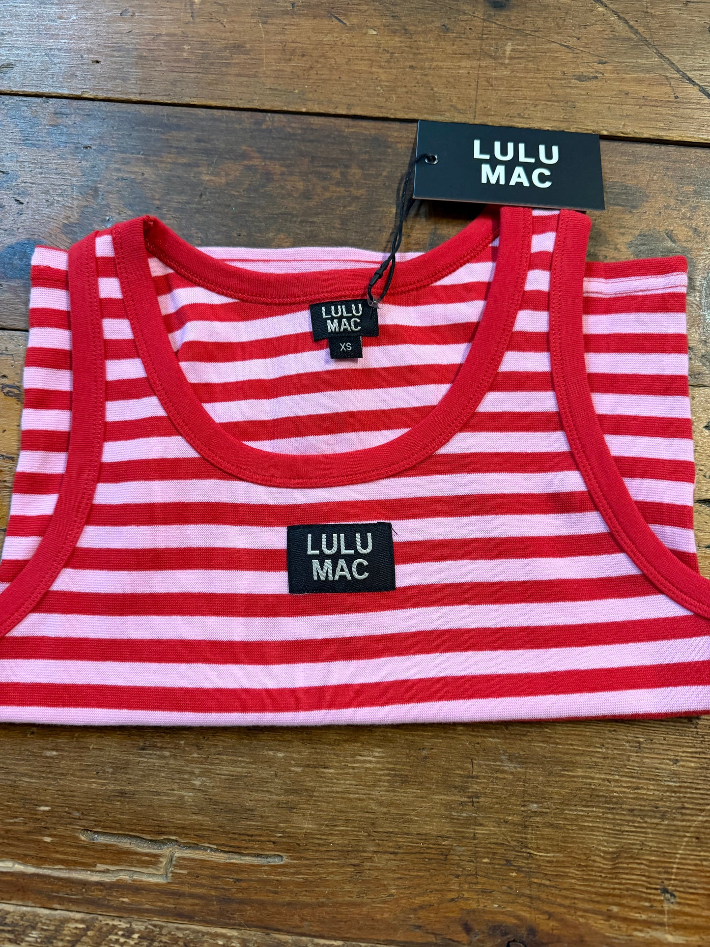 Pink and Red Stripe Lulu Mac Tank