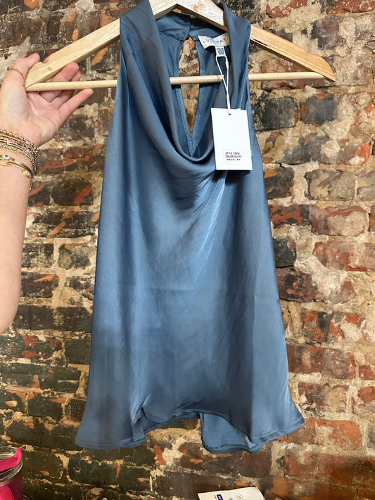 Lucy Paris Satin Slate Top