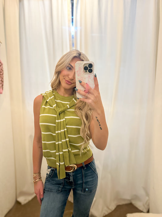 Chartreuse Tie Neck