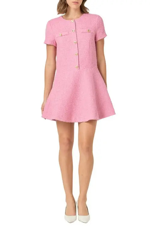 Tweed A Line Mini Dress