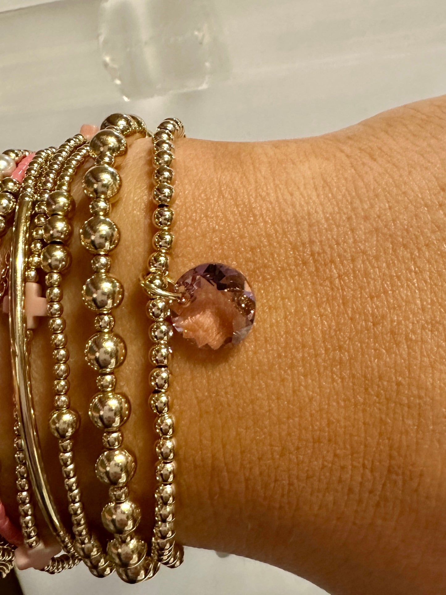 CL GLD 3MM REFL Birthstone Colors