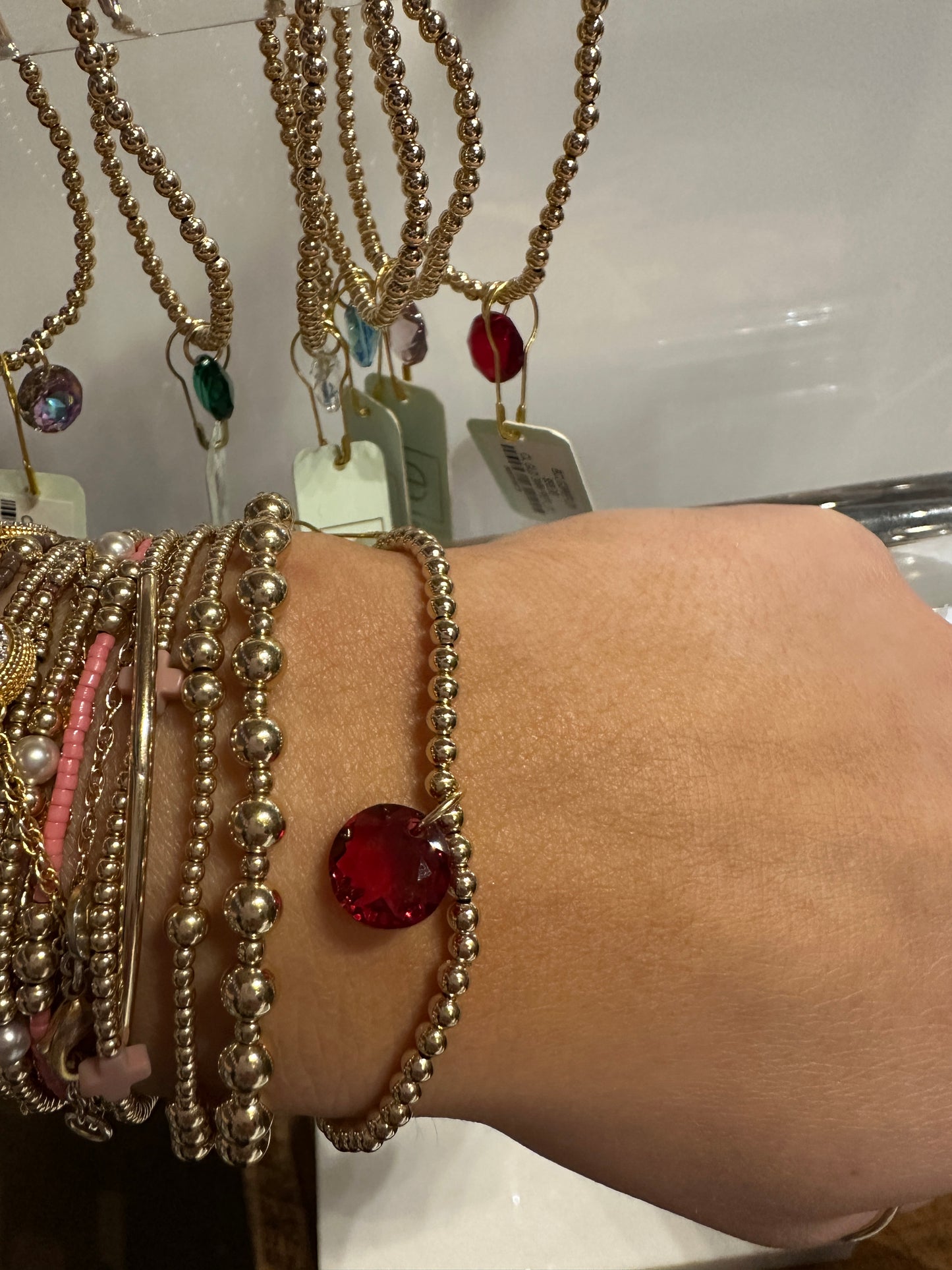 CL GLD 3MM REFL Birthstone Colors