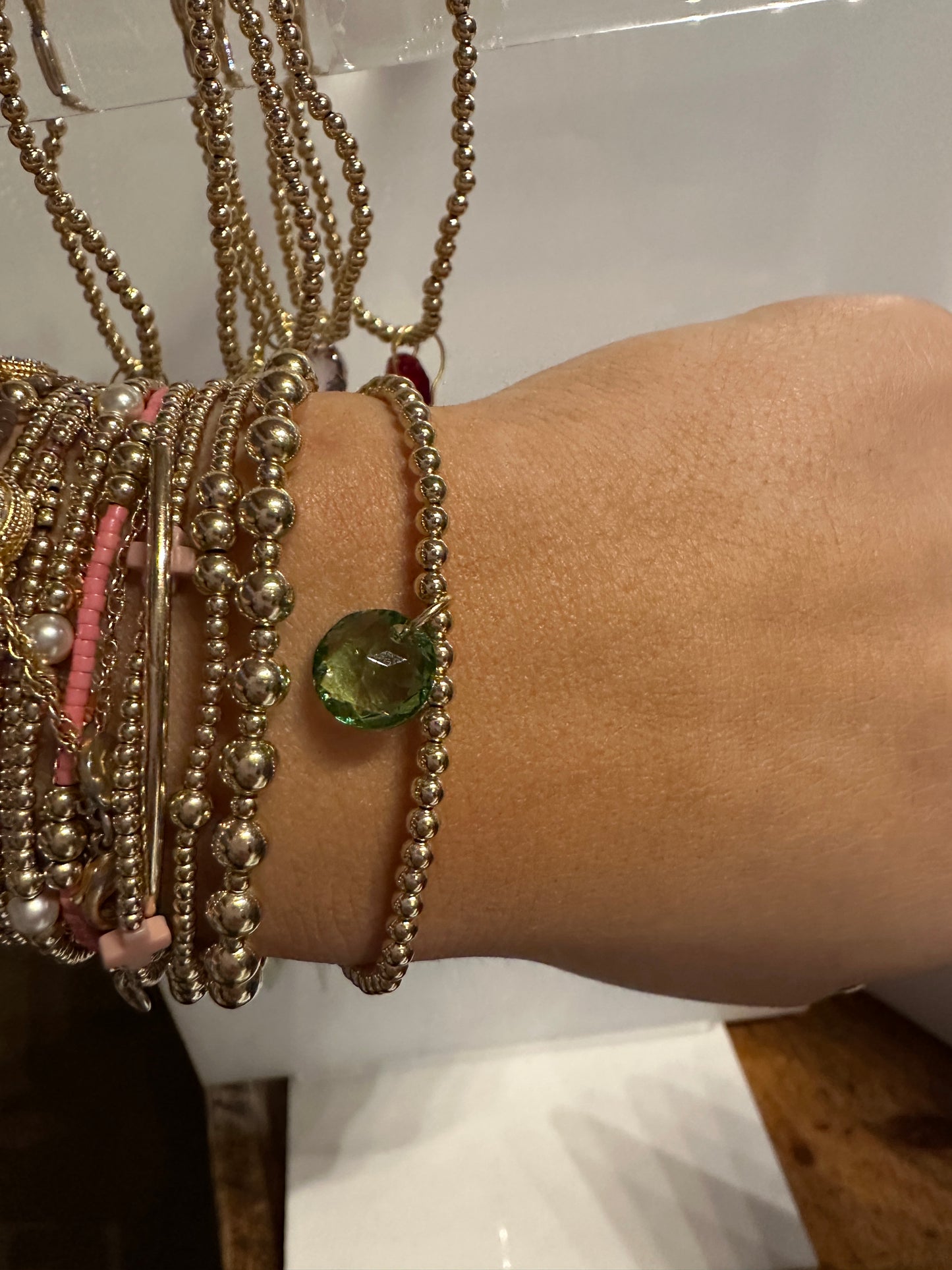 CL GLD 3MM REFL Birthstone Colors