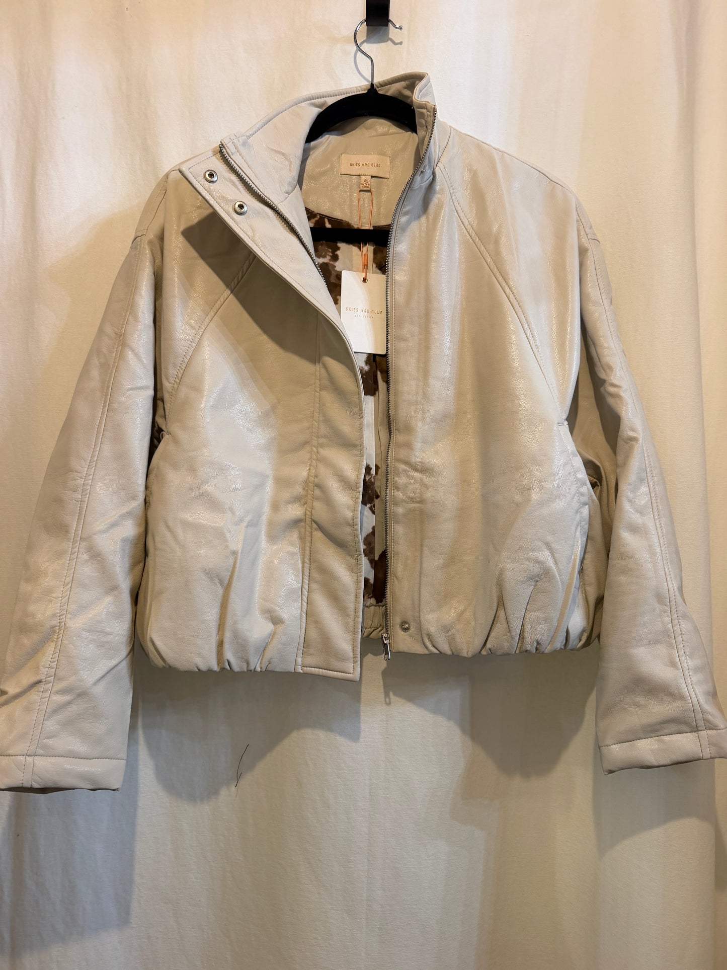 Faux Pu Bomber Jacket