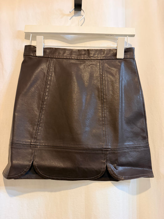 Distressed Pu Mini Skirt