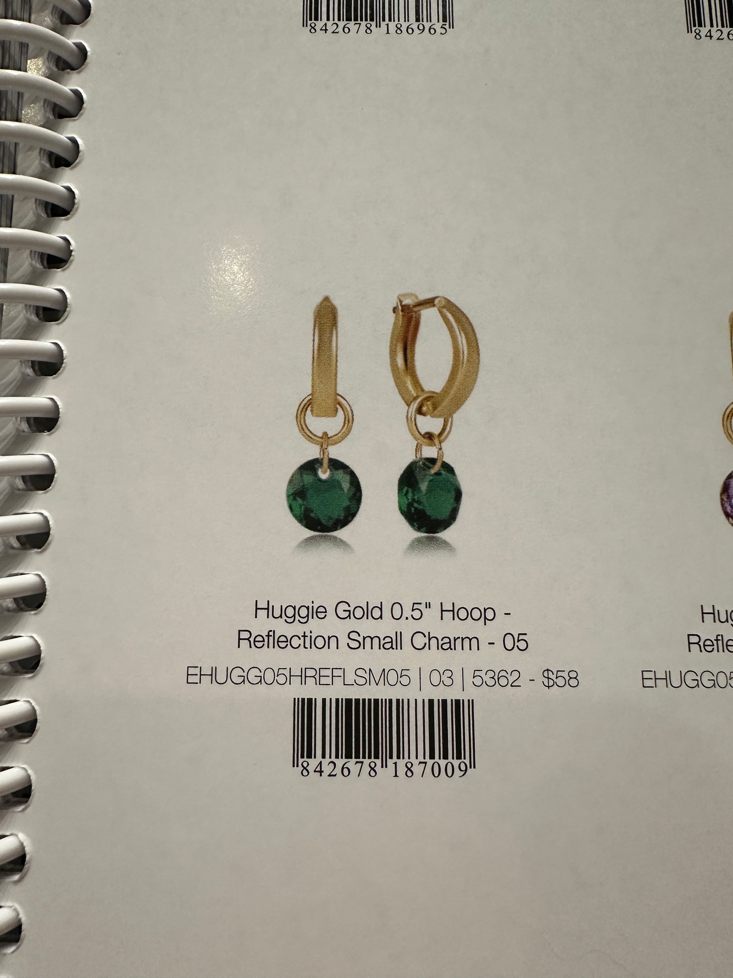 Huggle Gold 0.5" Hoop - Reflection Small BirthStone Earrings