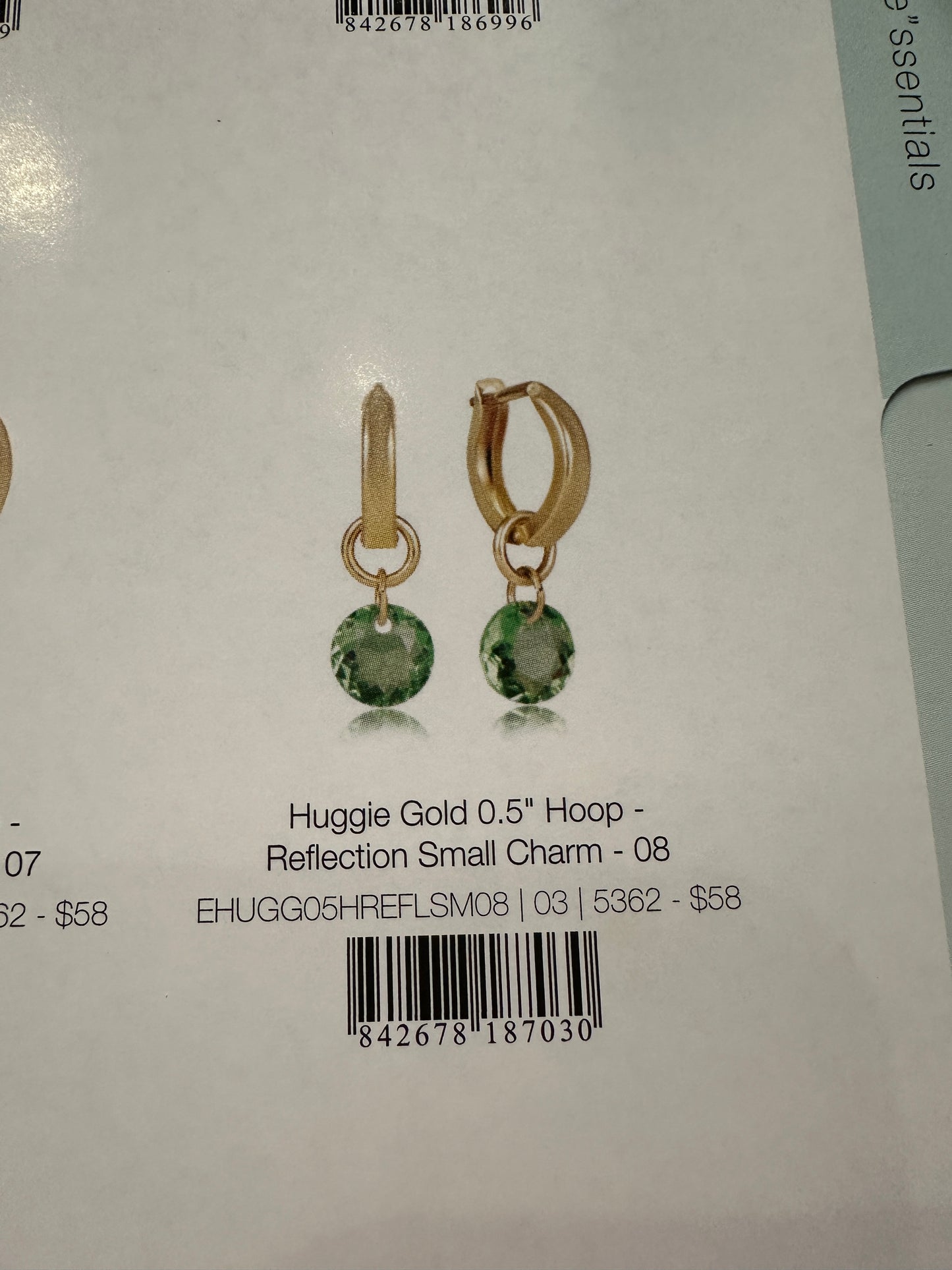 Huggle Gold 0.5" Hoop - Reflection Small BirthStone Earrings
