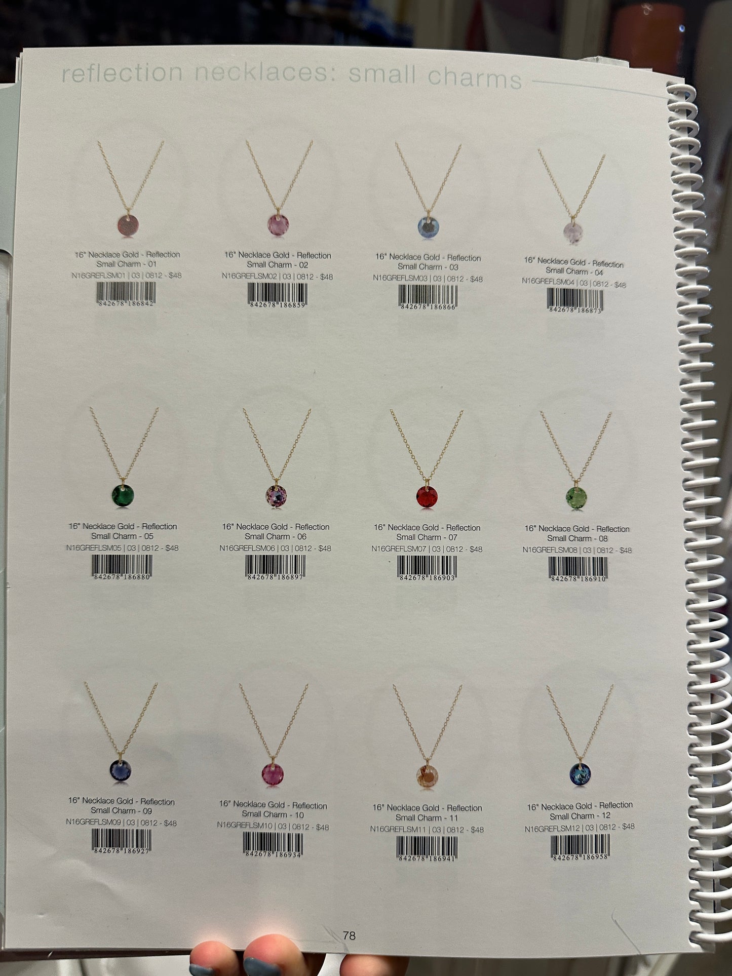 16" Necklace Gold - Reflection Small Charm Birth Stone