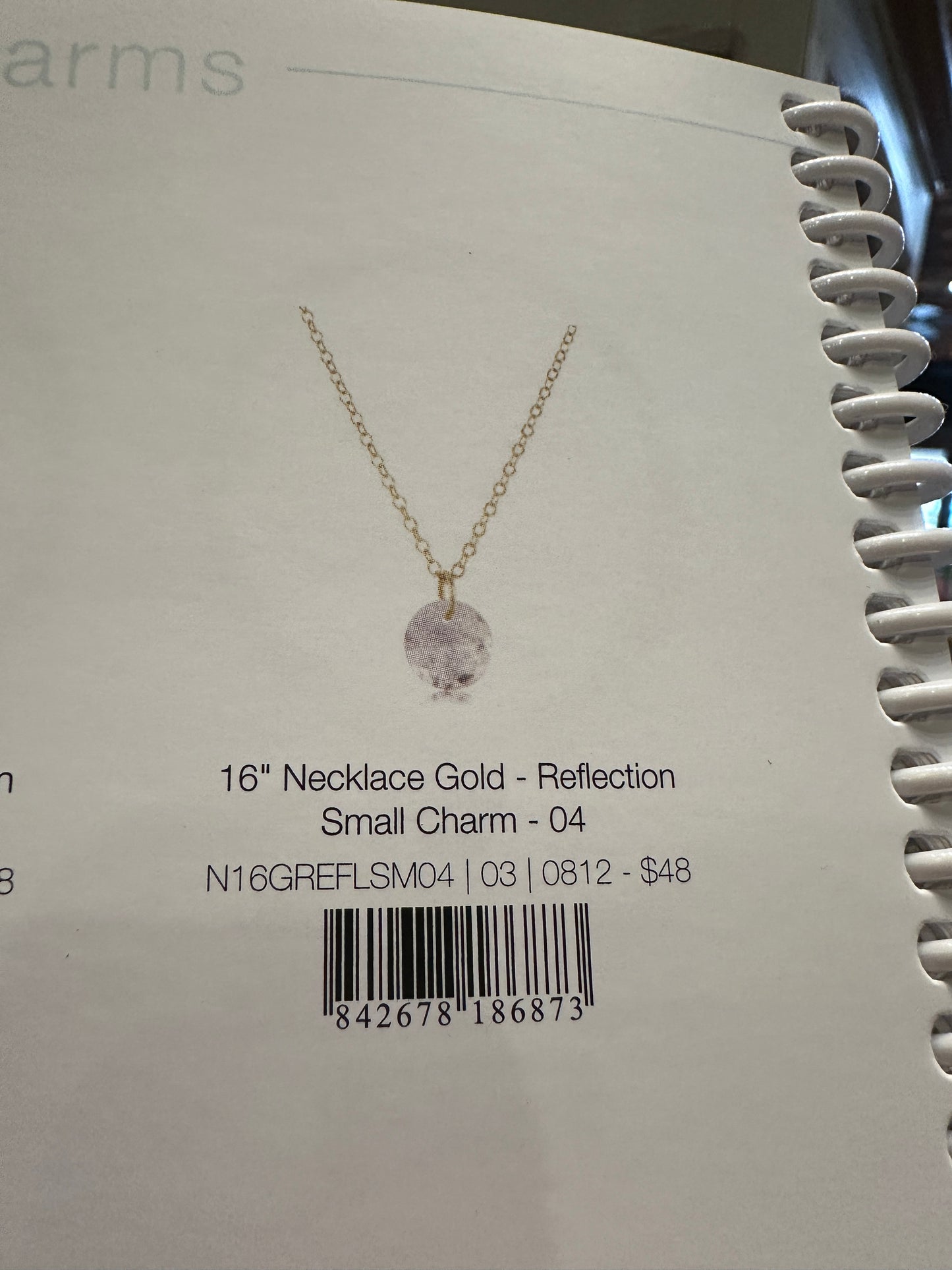 16" Necklace Gold - Reflection Small Charm Birth Stone