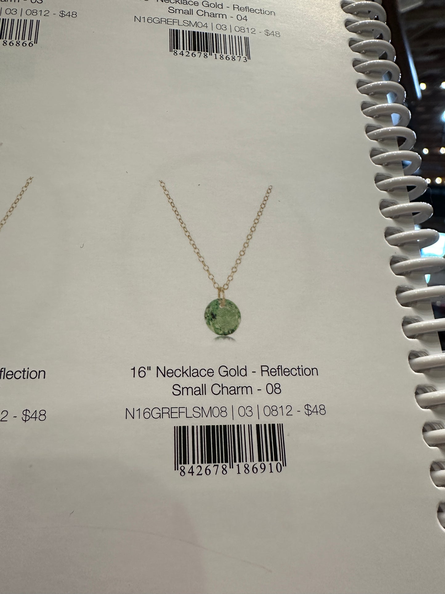 16" Necklace Gold - Reflection Small Charm Birth Stone