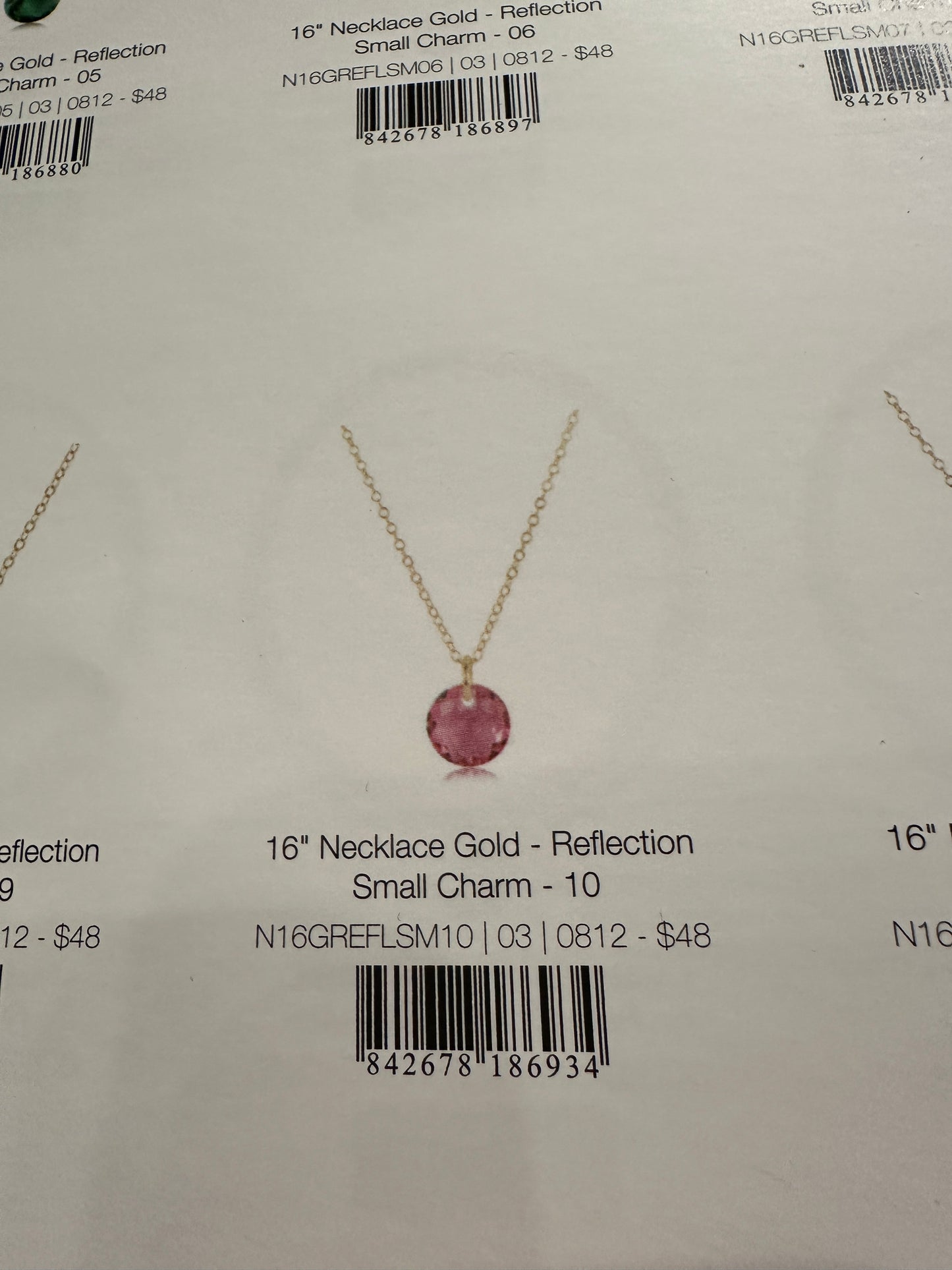16" Necklace Gold - Reflection Small Charm Birth Stone
