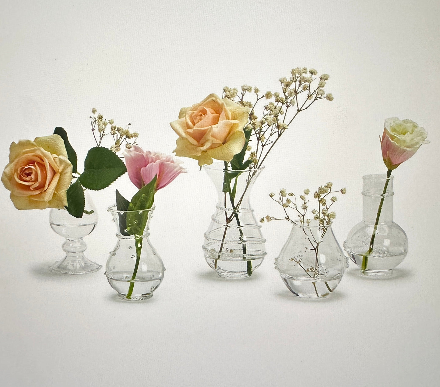 Verre Set of 5 Bud Vase - Hand-Blown Glass