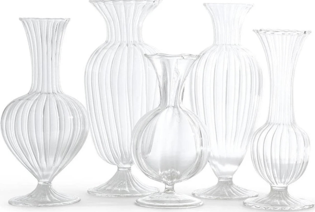 Verre  Fluted Vase - Hand-Blown Glass Twos Company