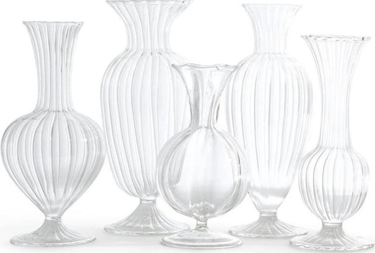 Verre  Fluted Vase - Hand-Blown Glass Twos Company