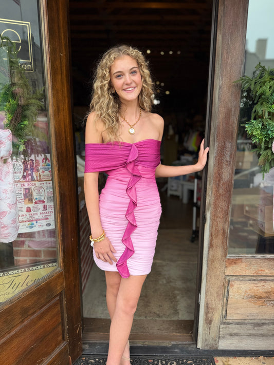 Brigitta Mini Dress Ombre Pink