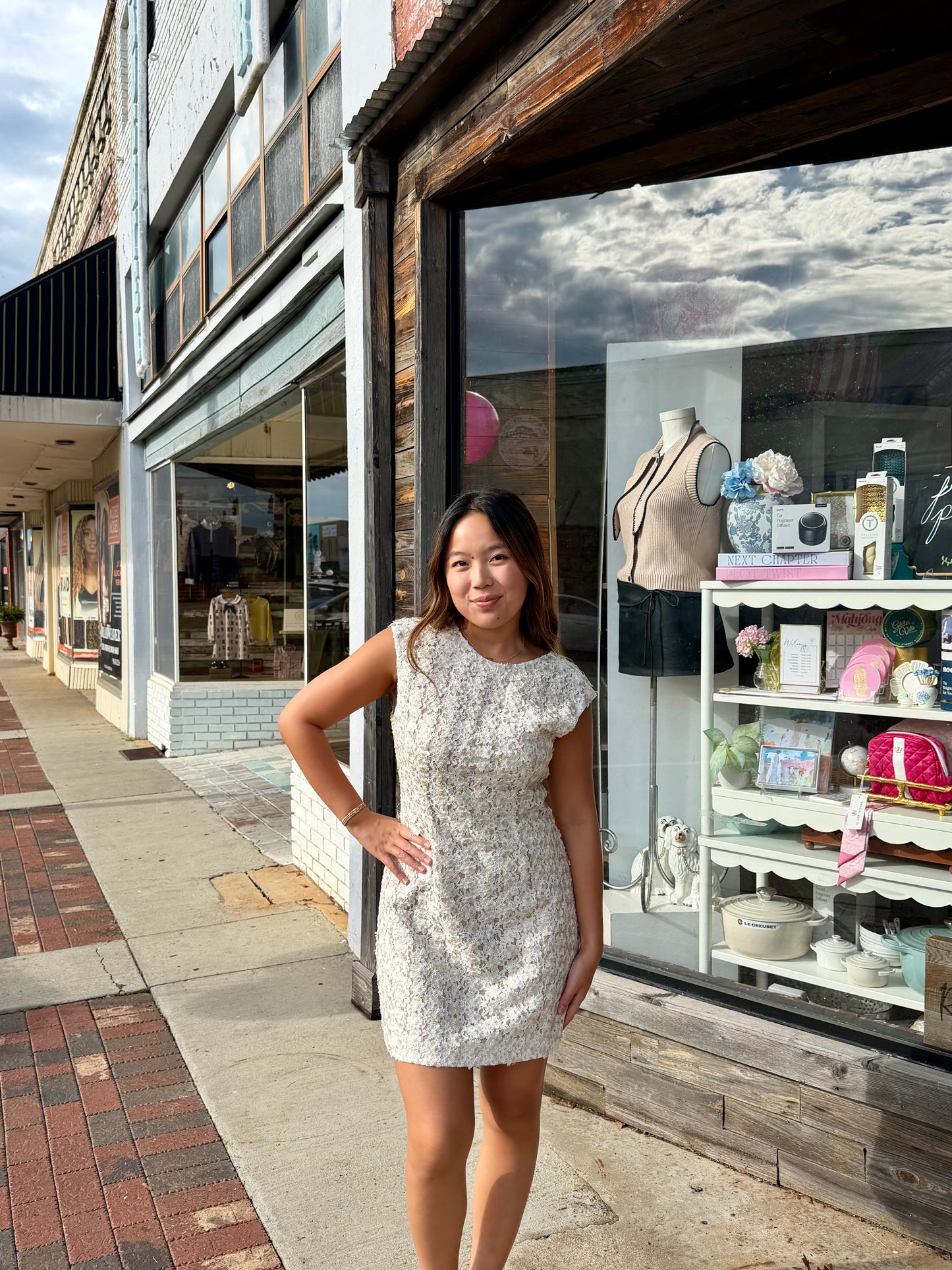 Cali Shift Mini Dress in White