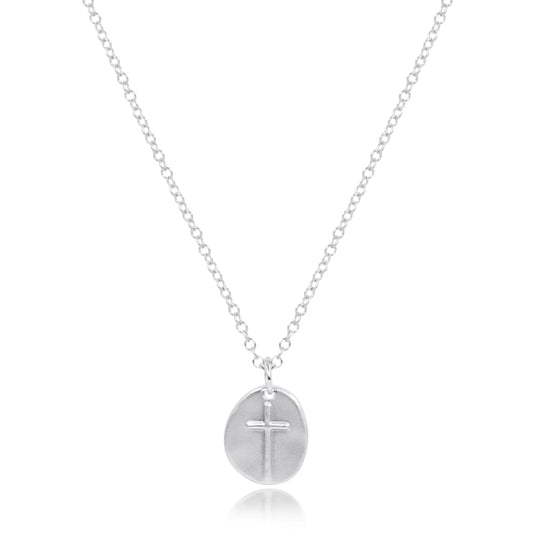 16" Necklace Sterling Love & Cross