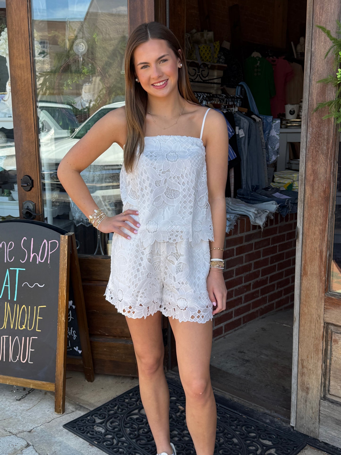 White Floral Lace Set