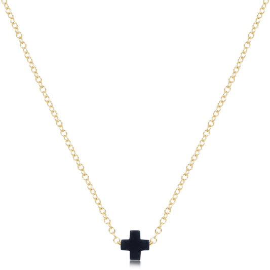 egirl 14* Necklace Gold - Signature Cross Small Navy