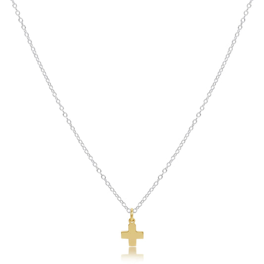 16" Necklace Mixed Metal - Signature Cross Gold Charm