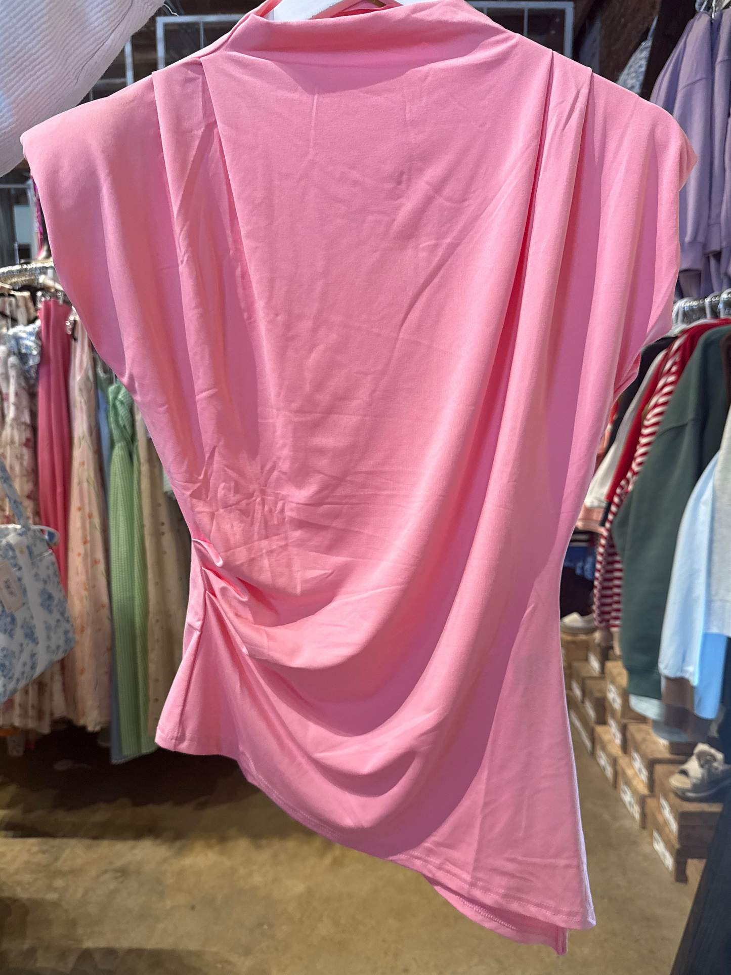 Pink Draped Blouse
