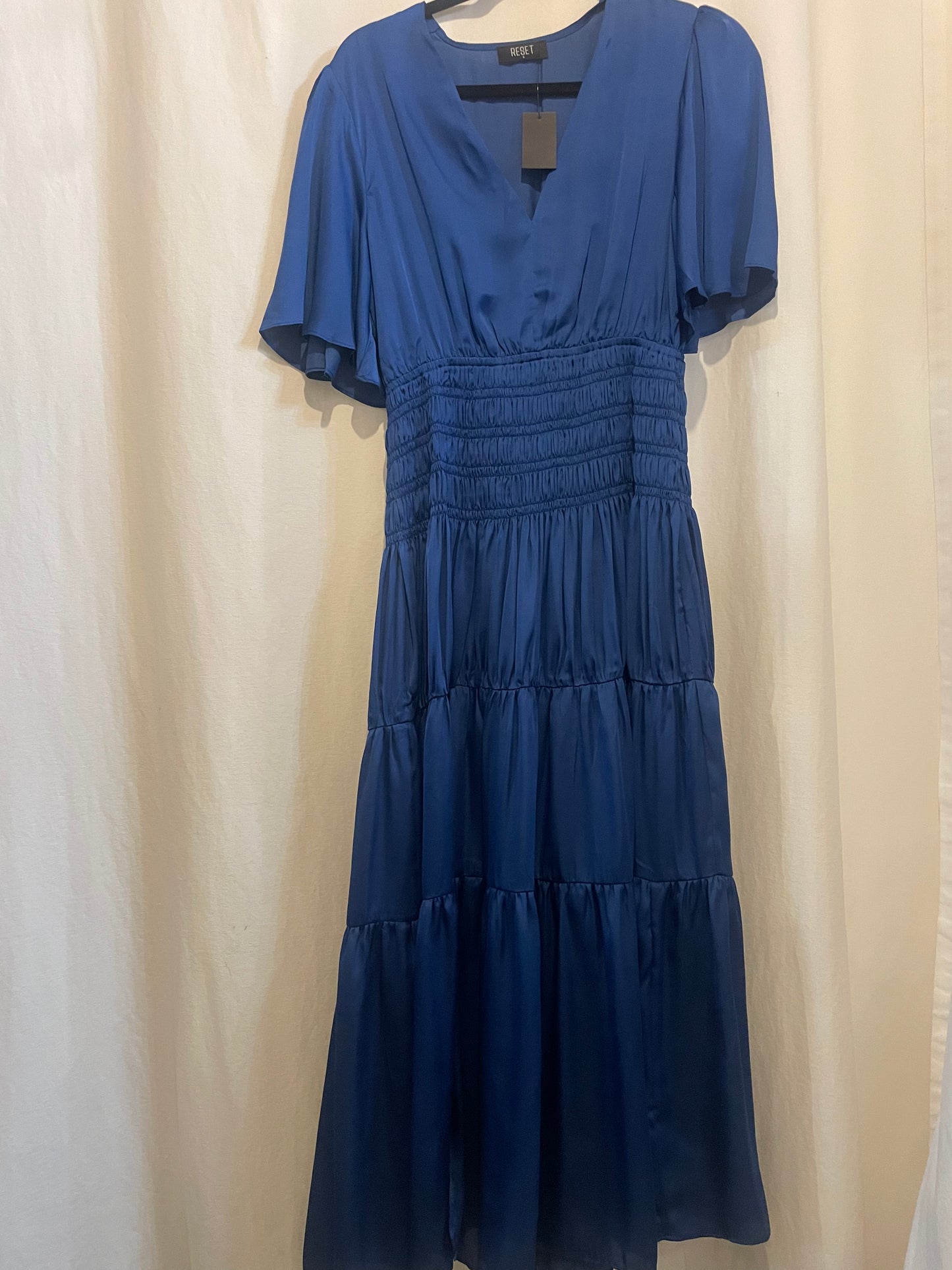 Dark Blue Satin Maxi