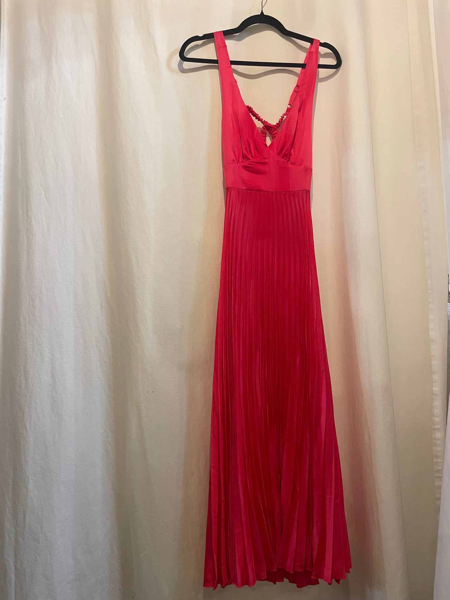 Pink Pleated Maxi Dress