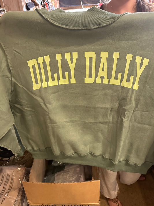 Green Dilly Dally Mock Neck