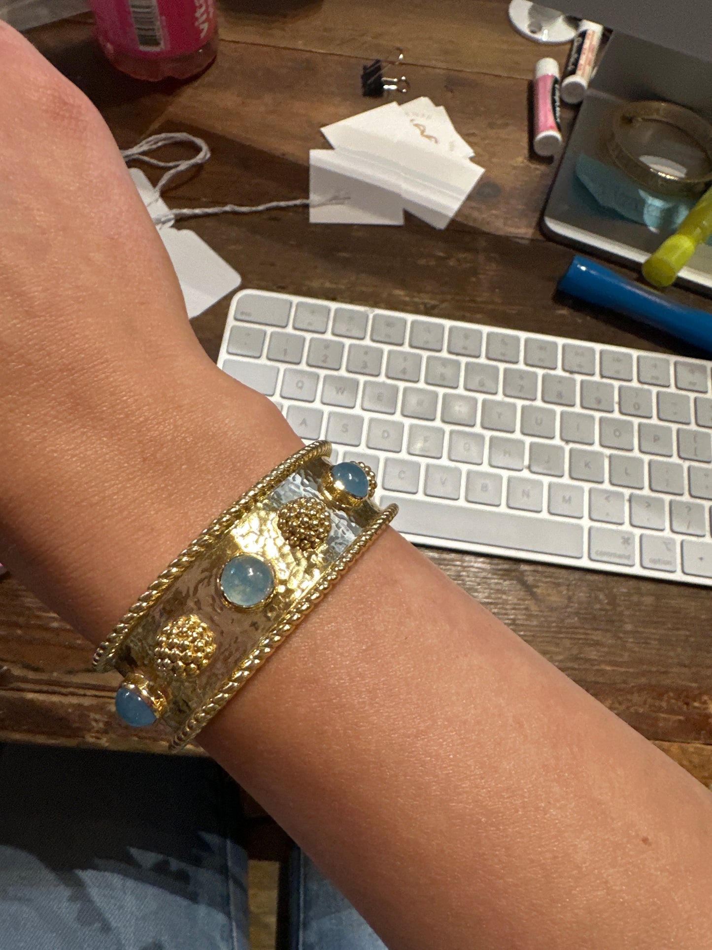 Capucine De Wulf Berry Grande Cuff Aquamarine
