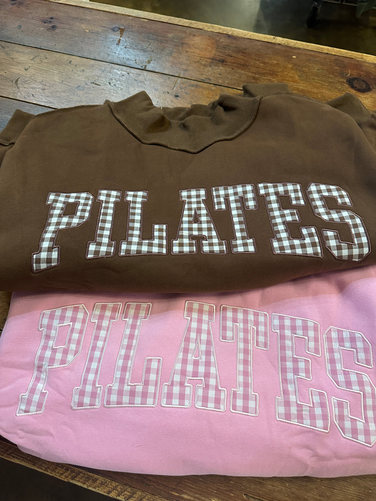 "PILATES" Mock Neck Sweatshirt