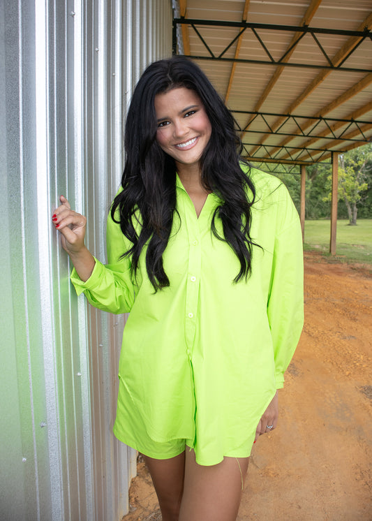 Lime Collard Shirt