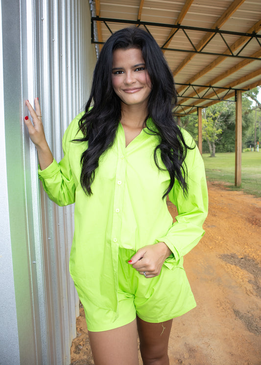 Lime Boyfriend Shorts