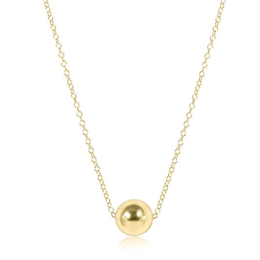 16" Necklace Gold - Classic Gold 8mm Bead