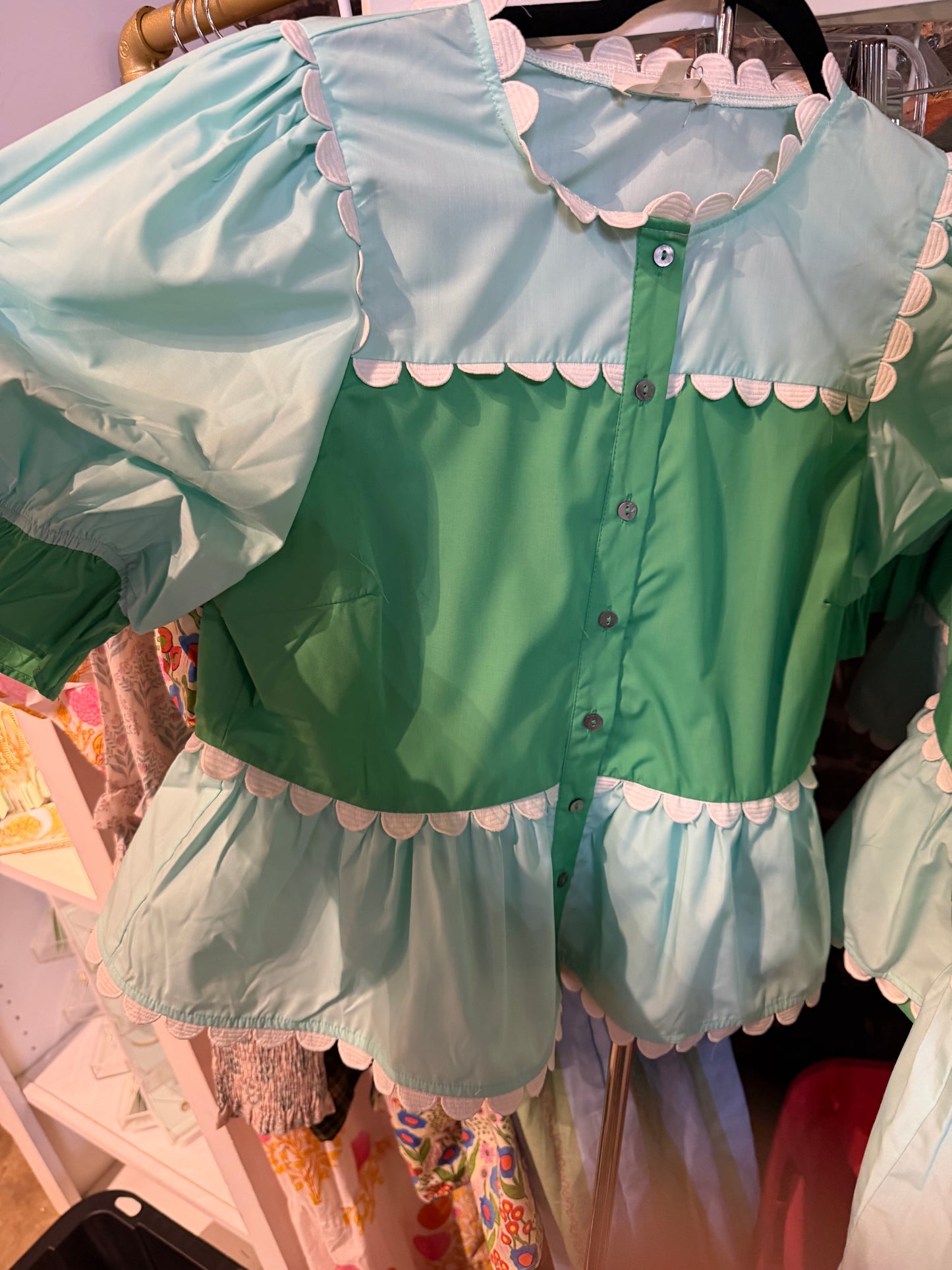 Mint & Green top