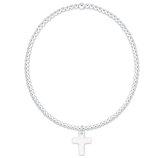 Classic sterling 2mm bracelet - blessed crystal charm