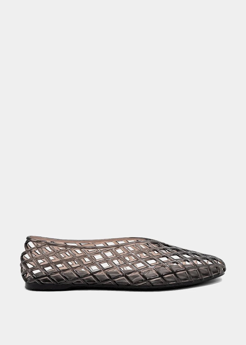 Alana Woven Pointed Toe Flat, Charcoal