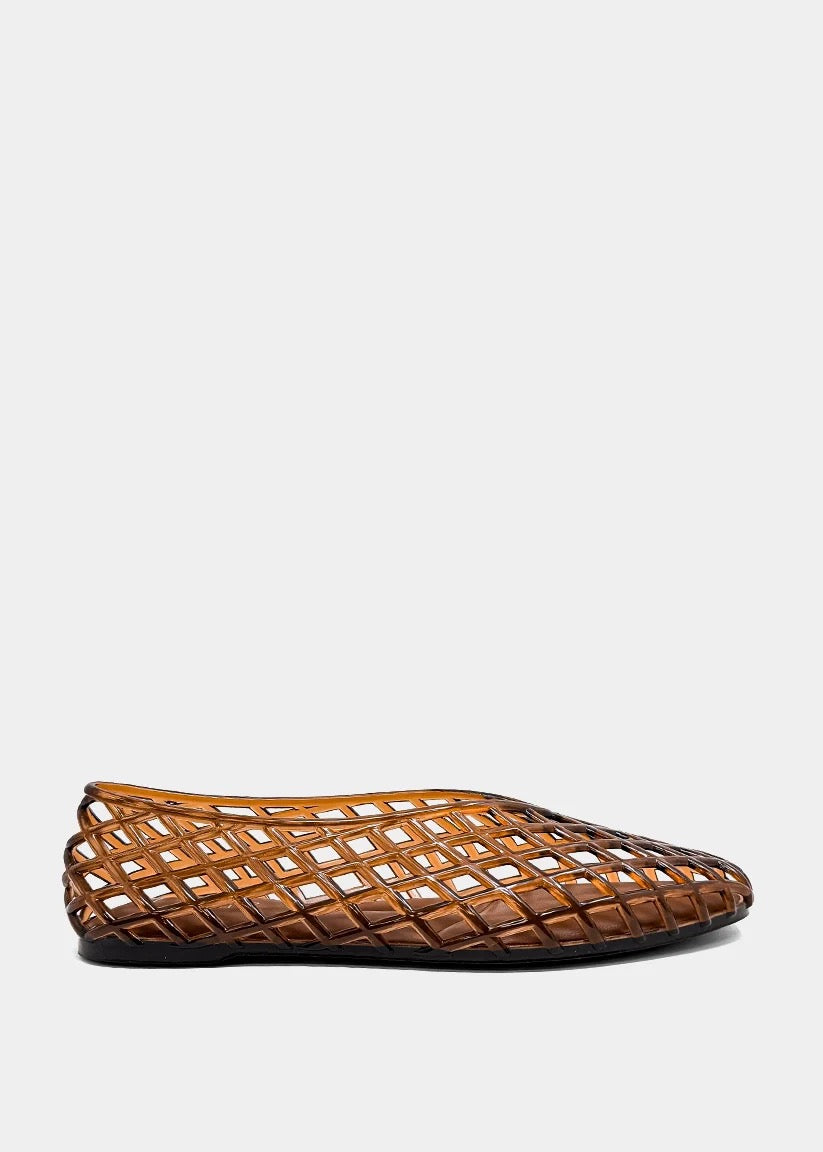 Alana Woven Pointed Toe Flat - Brown