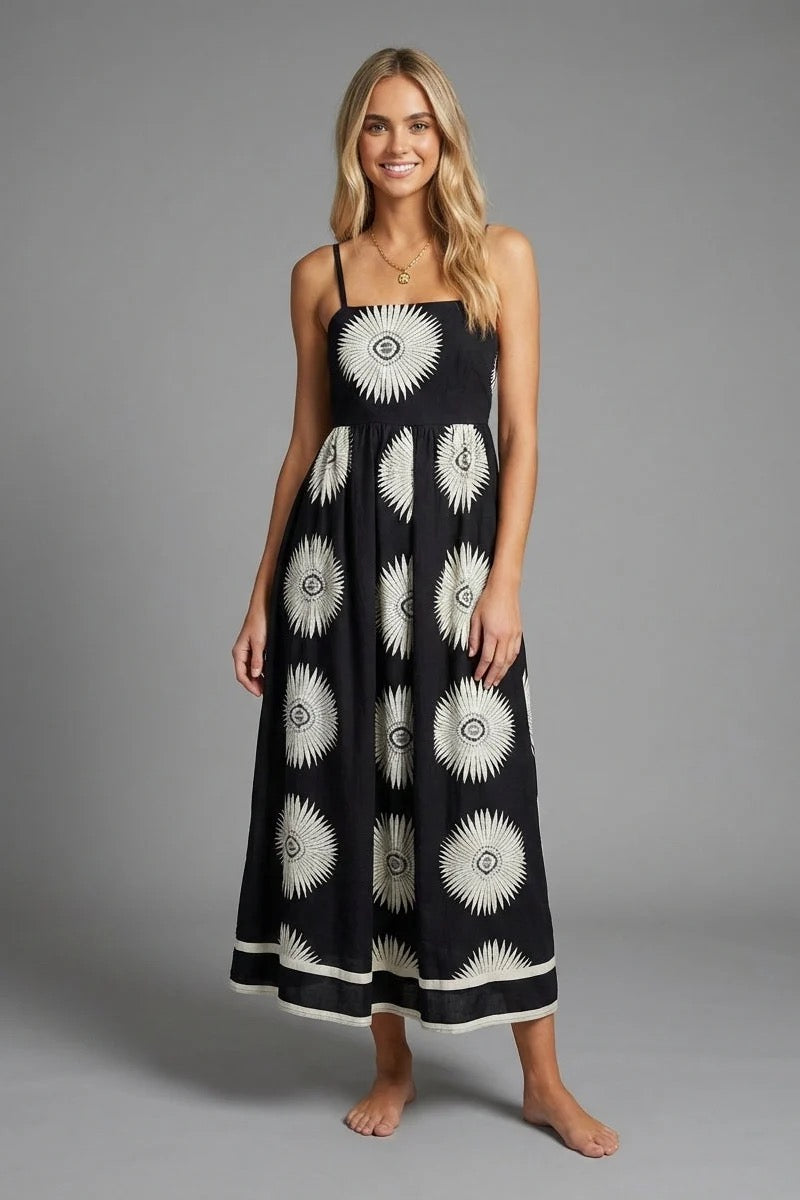Lunar Bloom Maxi Dress