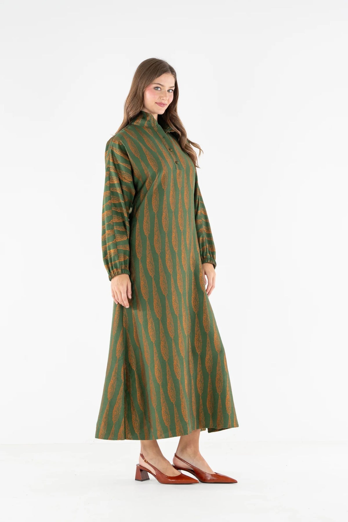 LONG-SLEEVE POPPY MAXI
