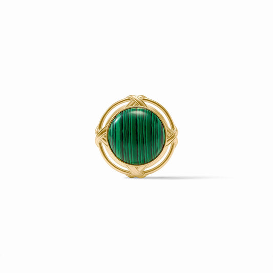 Essex Brooch - Gold - Malachite Green