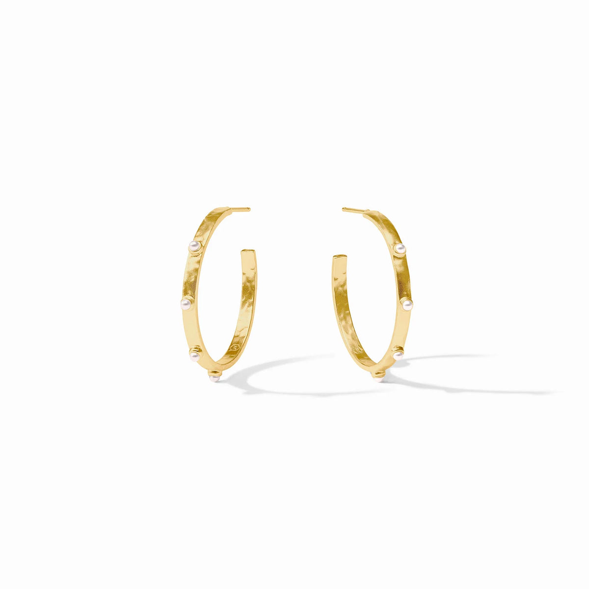 Julie Voss Crescent Stone Hoop Gold small julie vos