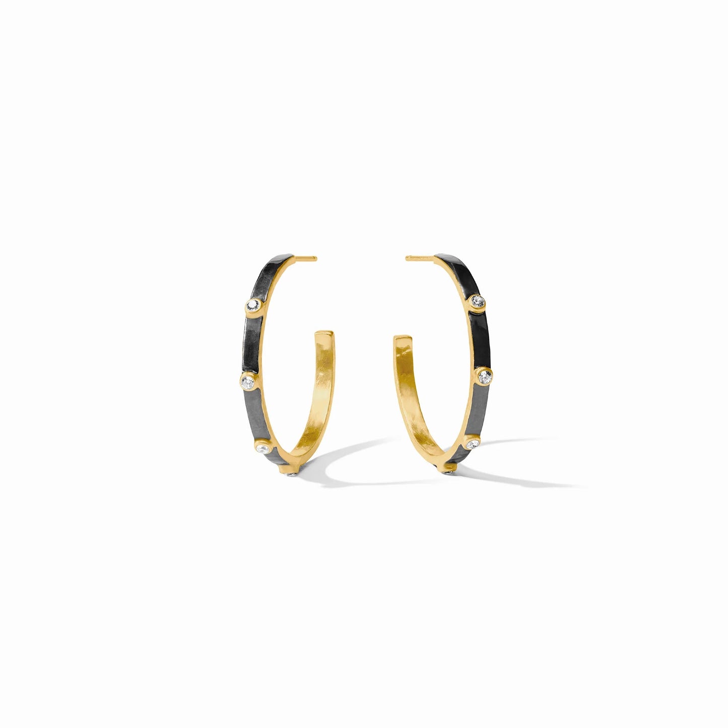 Crescent Stone Hoop Mixed Metal julie vos