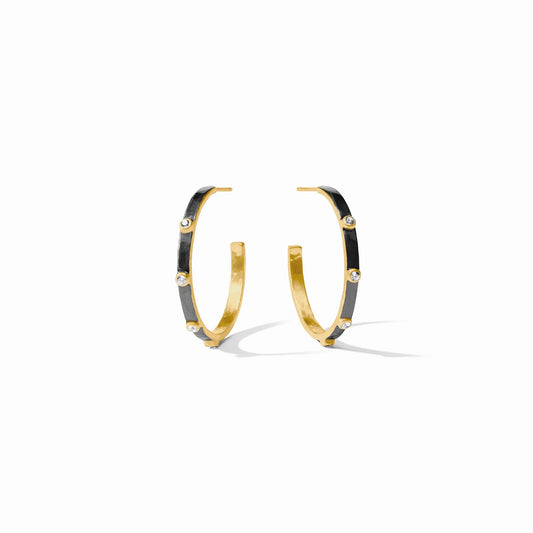 Crescent Stone Hoop Mixed Metal julie vos
