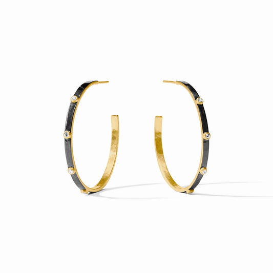 Crescent Stone Hoop Mixed Metal julie vos