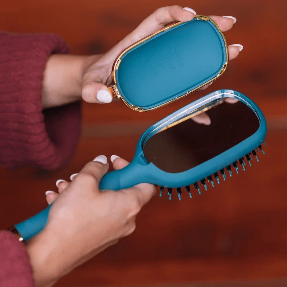 Boar - Teal With it Bristle Hair Brush Teletie