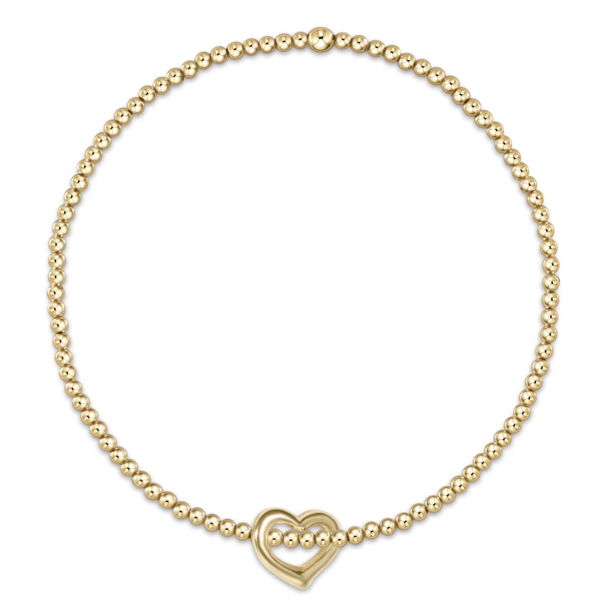 classic gold 2.5mm bracelet - love gold charm