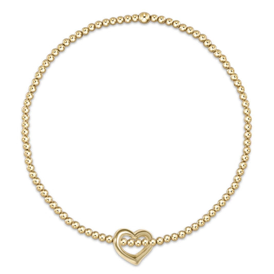 classic gold 2.5mm bracelet - love gold charm