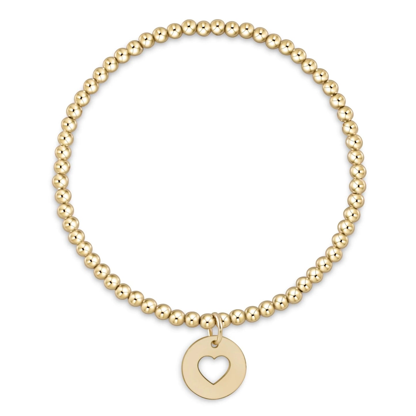 classic gold 2mm bracelet - love gold disc